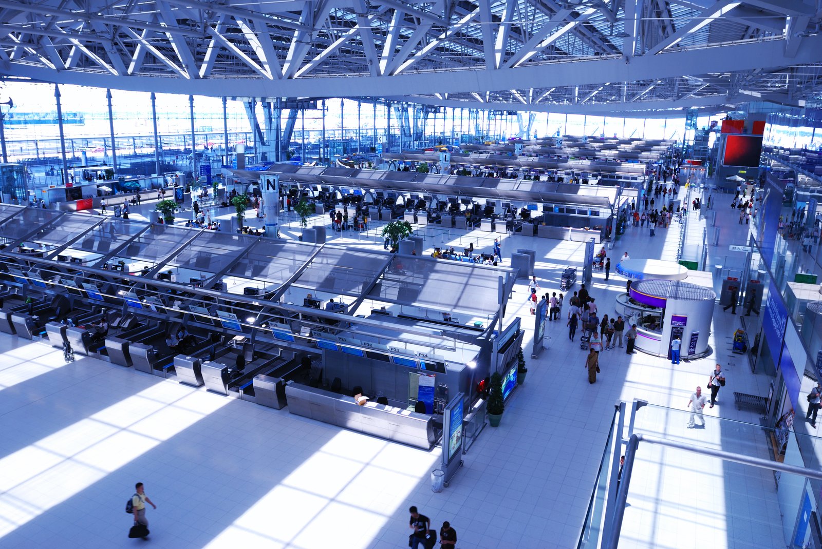 Daylight across an exhibition hall